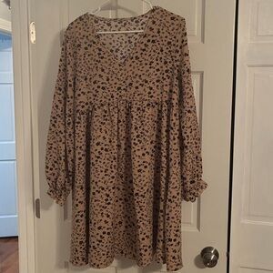 Floral Print Long Sleeve Dress